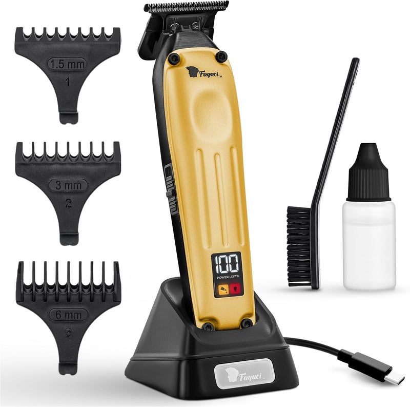 Fagaci Professional Zero Gapped Trimmer for Men, 5X Longer Sharpness Cordless Beard Trimmer for Men, T Liners Professional Trimmers for Barbers with Brushless Motor, Zero Gap Trimmers Barber T Blade - Image 1